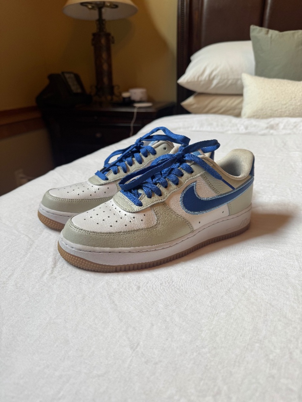 Like New Custom Air Force Ones - Blue White Gray Size 7.5 Men’s (9 Women’s)
